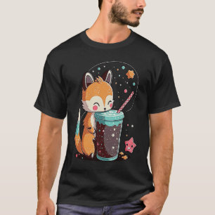 Chibi Bubble Tea Fox  Boba Tea T-Shirt