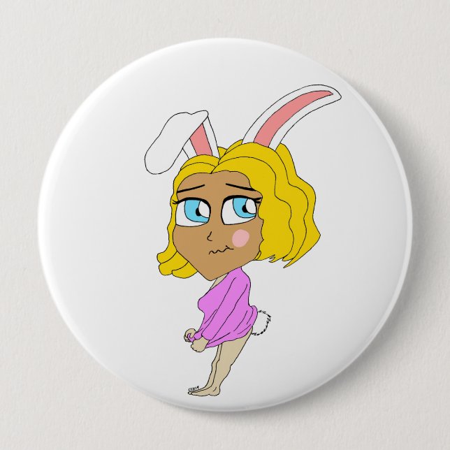 chibi bunnygirl  10 cm round badge (Front)