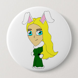 chibi bunnygirl  10 cm round badge