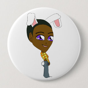 chibi bunnygirl   10 cm round badge