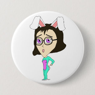 chibi bunnygirl 7.5 cm round badge