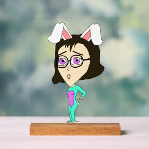 chibi bunnygirl  acrylic sign