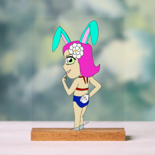 chibi bunnygirl   acrylic sign