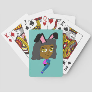 chibi bunnygirl button playing cards