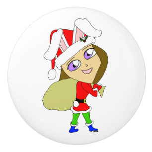 chibi bunnygirl    ceramic knob