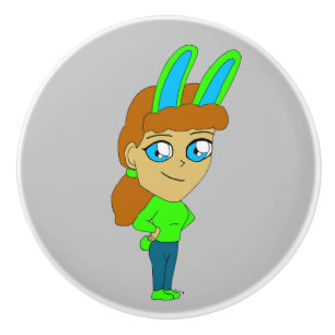 chibi bunnygirl ceramic knob