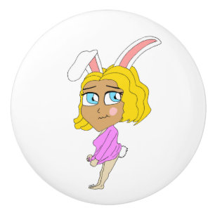 chibi bunnygirl ceramic knob