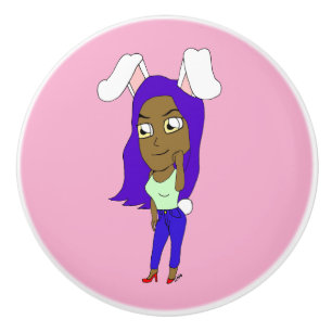 Chibi Bunnygirl Ceramic Knob