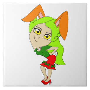 chibi bunnygirl   ceramic tile