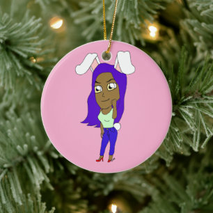 Chibi Bunnygirl Ceramic Tree Decoration