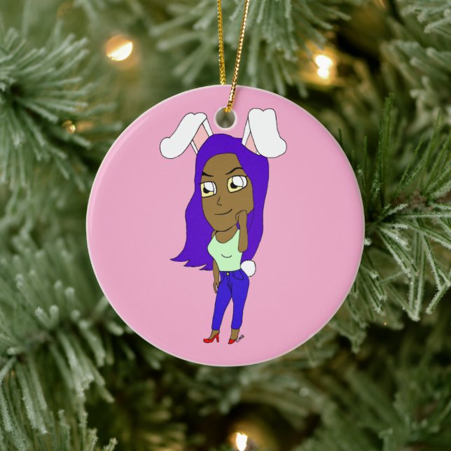 Chibi Bunnygirl Ceramic Tree Decoration (Tree)