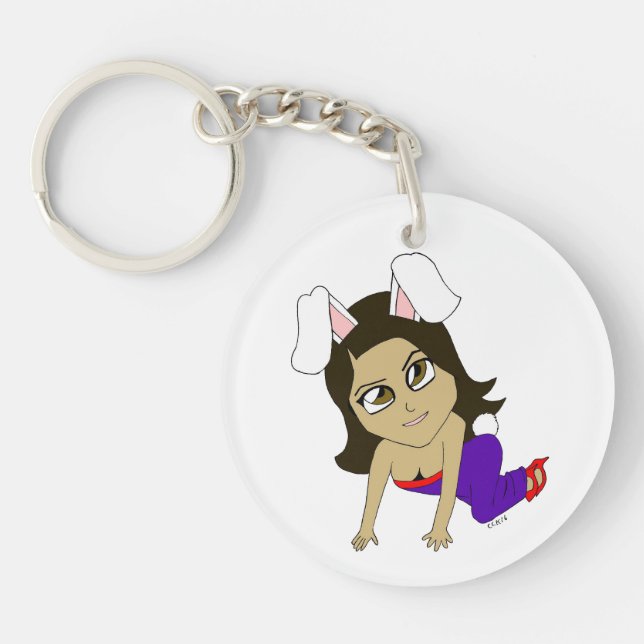 chibi bunnygirl  key ring (Front)