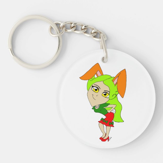 chibi bunnygirl   key ring (Front)