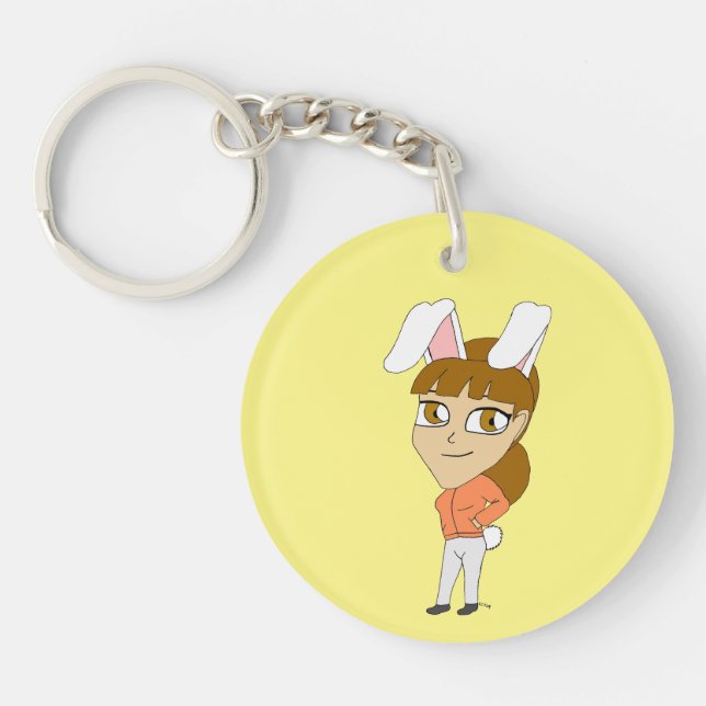 chibi bunnygirl  keychain (Front)
