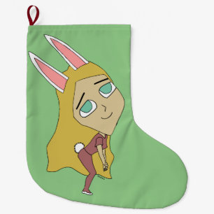 chibi bunnygirl large christmas stocking