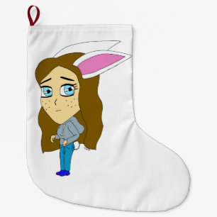 chibi bunnygirl  large christmas stocking