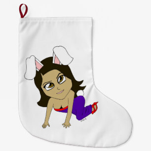 chibi bunnygirl large christmas stocking