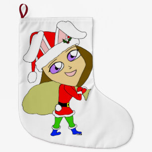 chibi bunnygirl large christmas stocking
