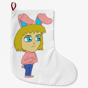 chibi bunnygirl large christmas stocking