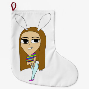 chibi bunnygirl  large christmas stocking