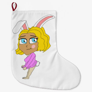 chibi bunnygirl  large christmas stocking