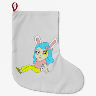 chibi bunnygirl  large christmas stocking