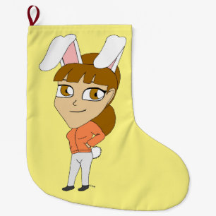 chibi bunnygirl large christmas stocking