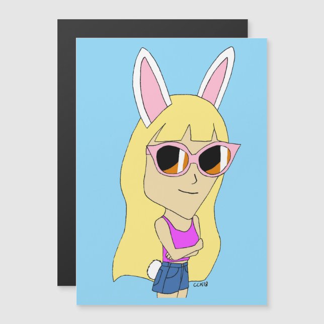 chibi bunnygirl  magnet (Front/Back)
