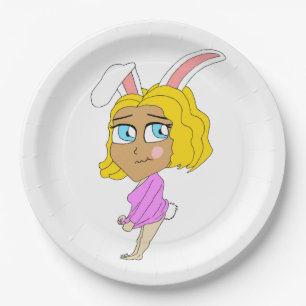 chibi bunnygirl paper plate