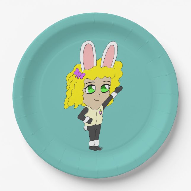 chibi bunnygirl     paper plate (Front)