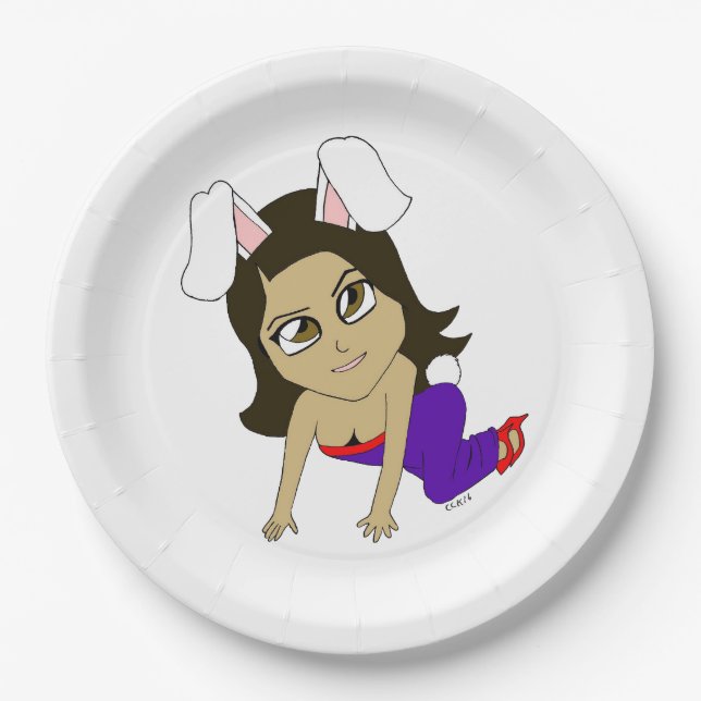 chibi bunnygirl  paper plate (Front)