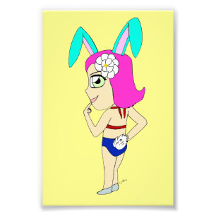 chibi bunnygirl   photo print