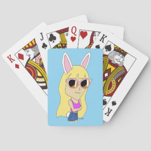 chibi bunnygirl   playing cards