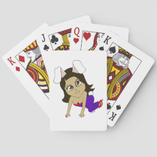 chibi bunnygirl playing cards