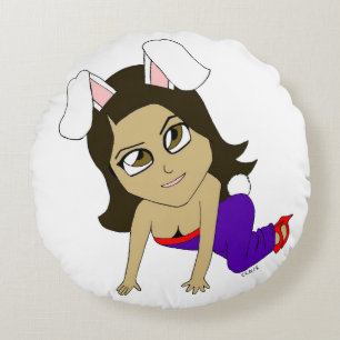 chibi bunnygirl round cushion