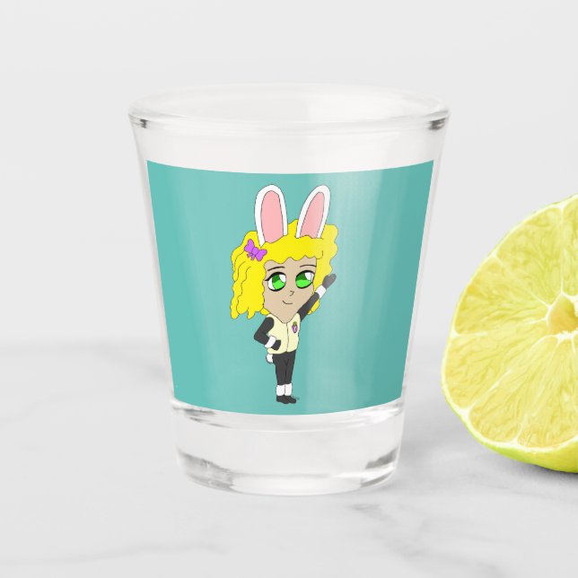 chibi bunnygirl    shot glass (Front)