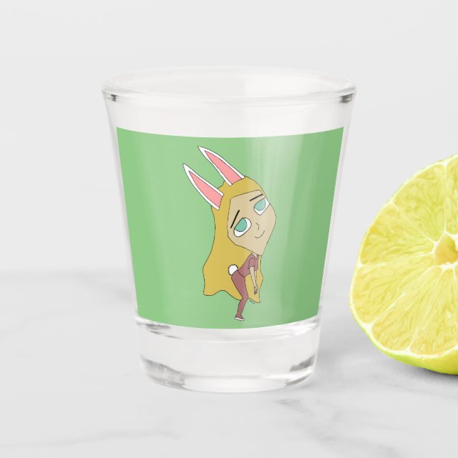 chibi bunnygirl   shot glass (Front)