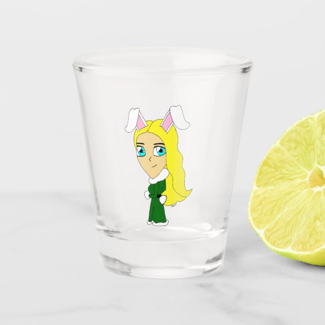 chibi bunnygirl     shot glass (Front)