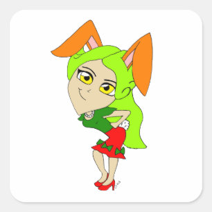 chibi bunnygirl     square sticker