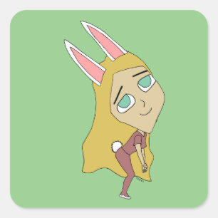 chibi bunnygirl      square sticker