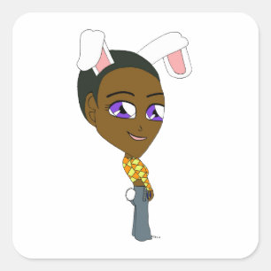 chibi bunnygirl square sticker