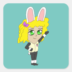 chibi bunnygirl    square sticker