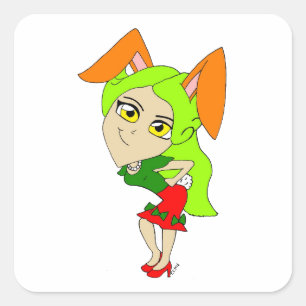 chibi bunnygirl     square sticker