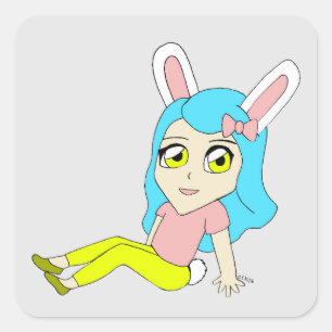chibi bunnygirl    square sticker
