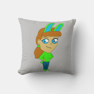 chibi bunnygirl throw pillow