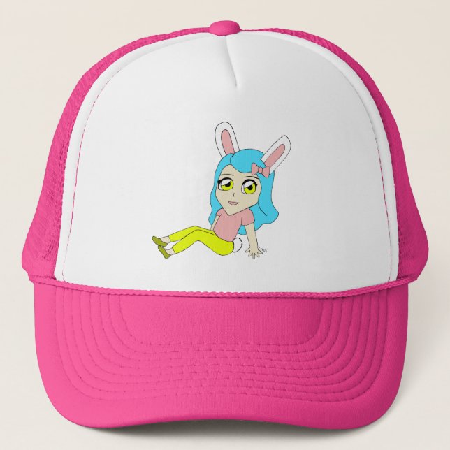 chibi bunnygirl  trucker hat (Front)
