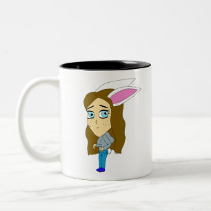 chibi bunnygirl   Two-Tone coffee mug