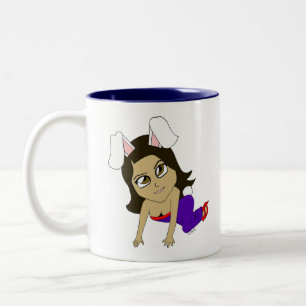 chibi bunnygirl  Two-Tone coffee mug