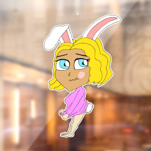 chibi bunnygirl window cling