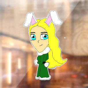 chibi bunnygirl window cling